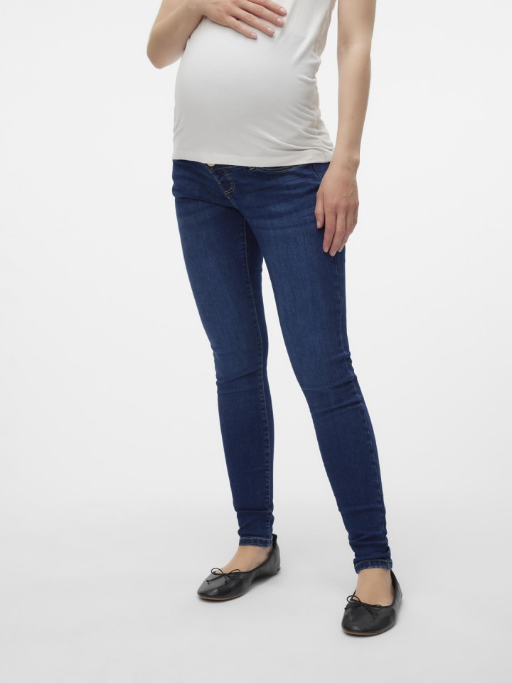 Vero Moda Umstandsjeans mit Skinny Fit in Dark Blue Denim günstig kaufen
