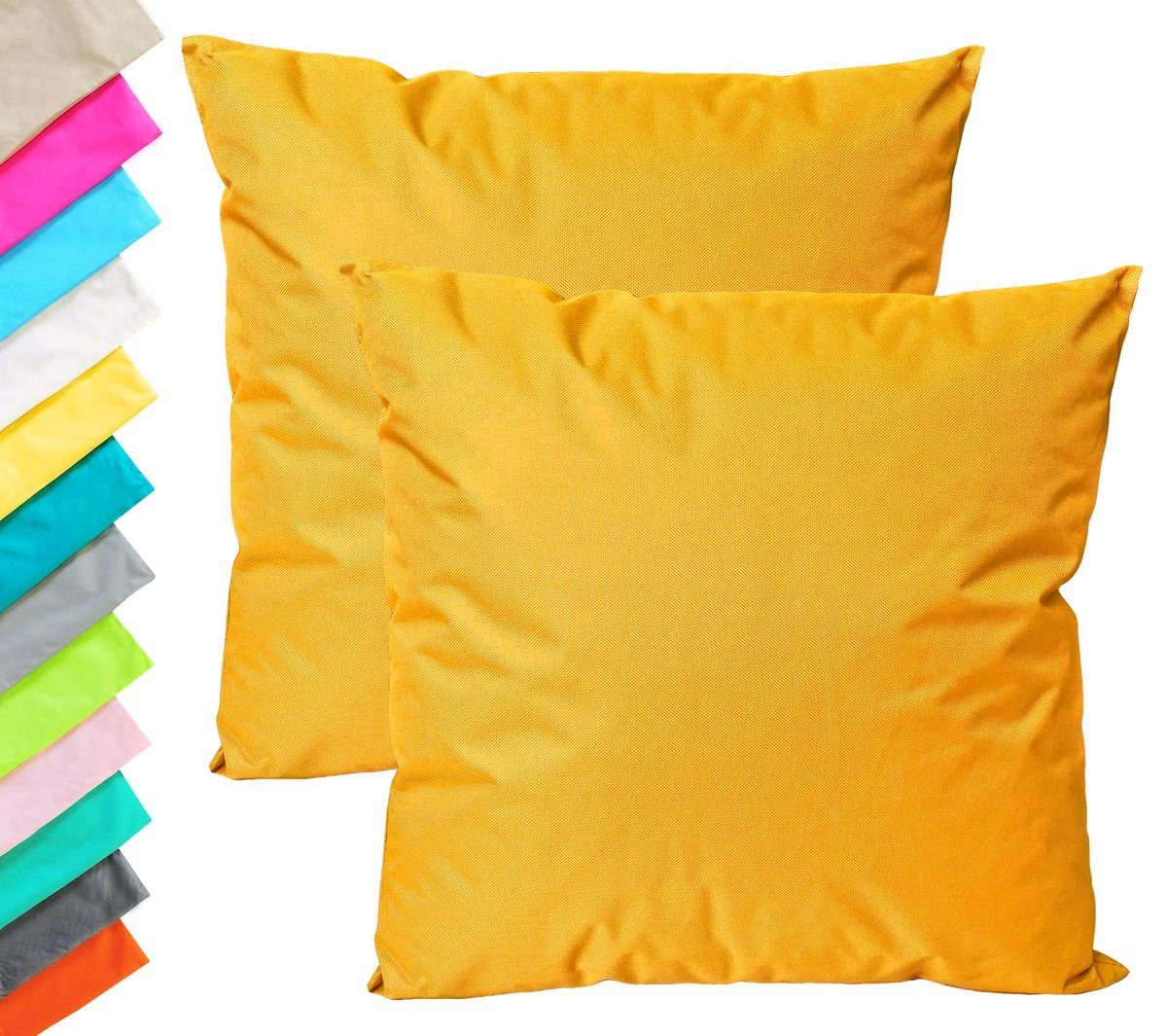 JACK Dekokissen 2x Outdoor Lounge Kissen 45x45cm Dekokissen Set mit Füllung Wasserfest, mit Lotus-Effekt, Robust, Strapazierfähig, für Innen & Außen geeignet