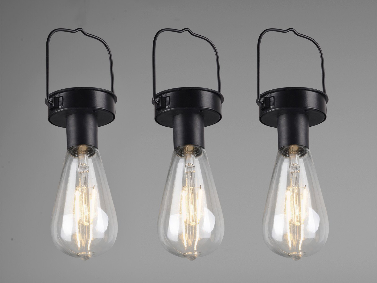 meineWunschleuchte LED Solarleuchte, Dämmerungssensor, LED fest integriert, 6erSet Solar-lichter Hängeleuchte Outdoor hängend Garten & Balkon Ø7cm
