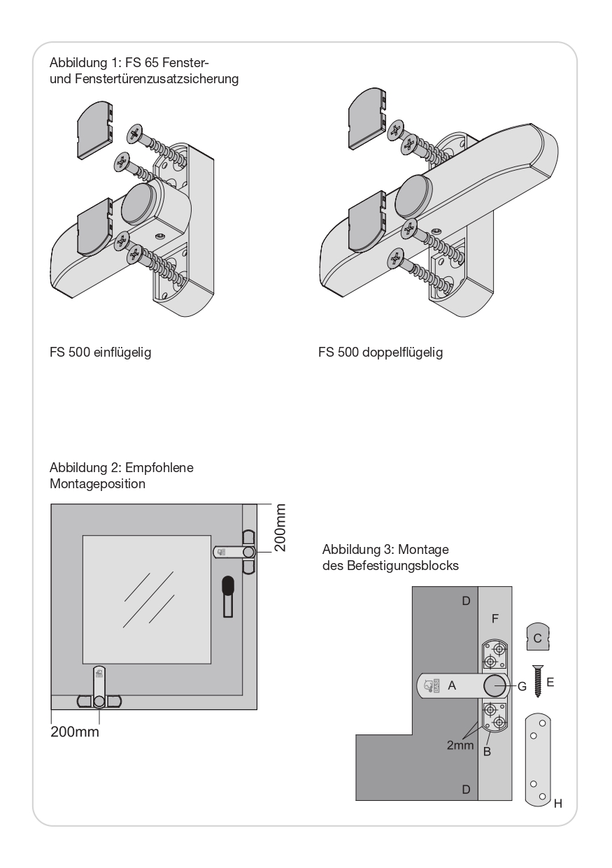 Basi Fenstersicherung für einflügelige Fenster in Braun