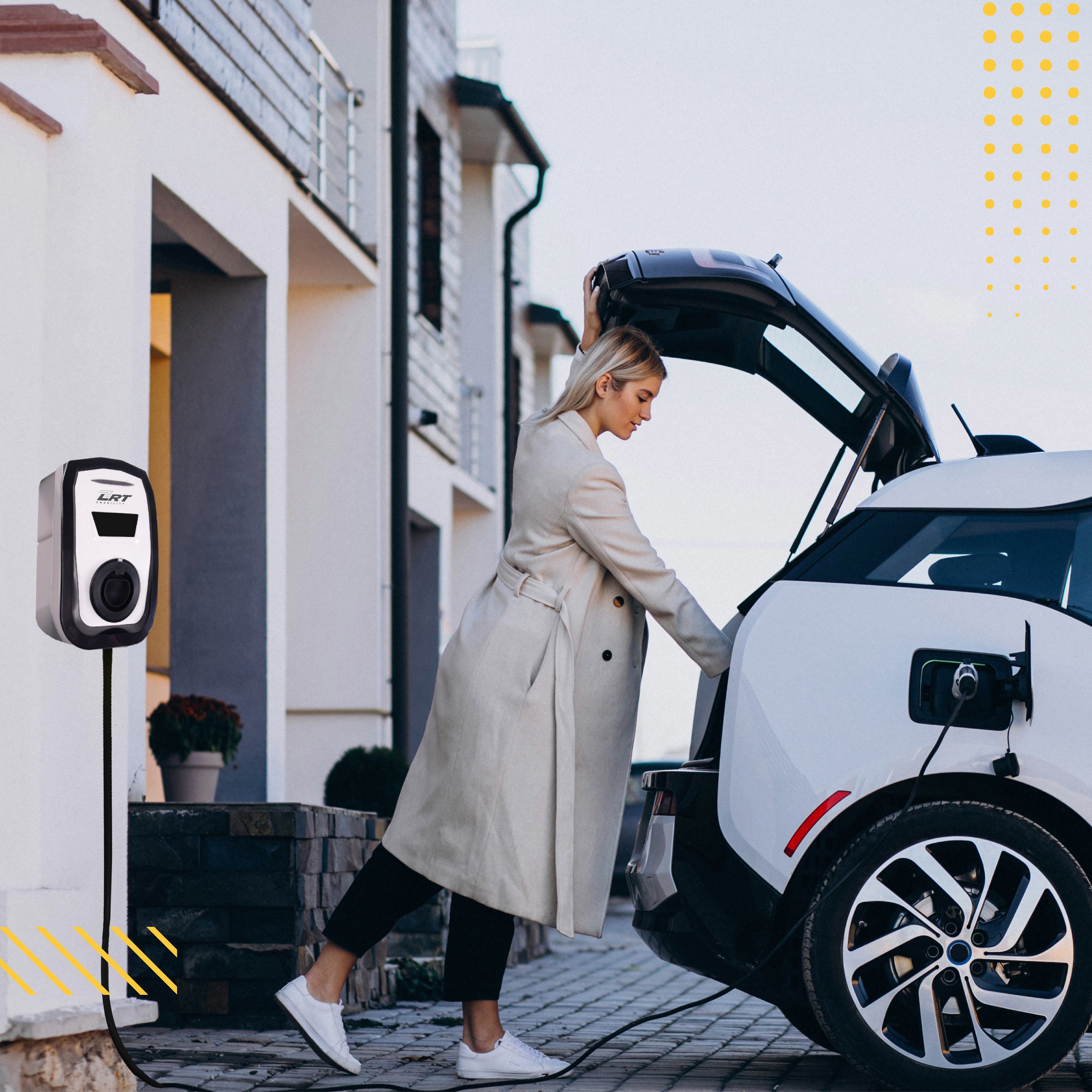 LRT E-Mobility stationär Elektroauto-Ladestation AC03C, Home Essential 22, 22kW / 32A, geeignet für Innen- und Außenbereich (Garage, Carport)