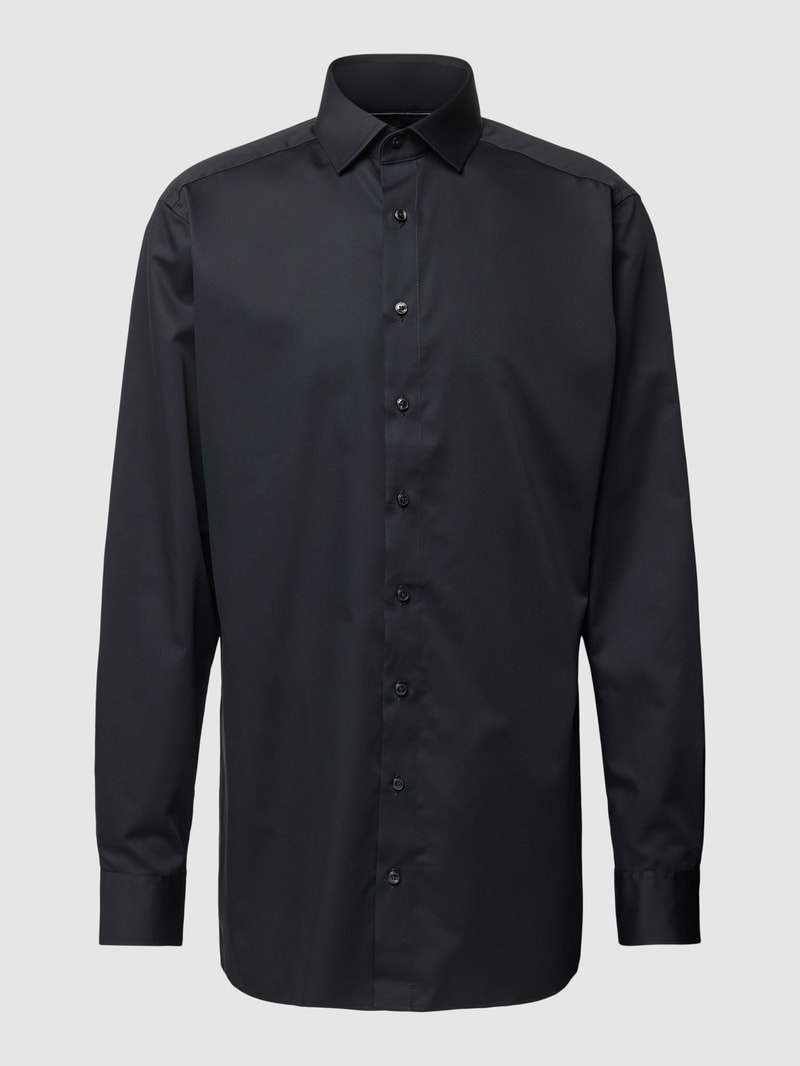 Modern Fit Business-Hemd mit Kentkragen Modell 'Global' in schwarz