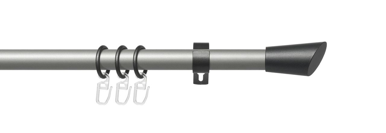 Bella Casa Stilgarnitur Gardinenstange Bit 20 mm Ø, 120 cm, silber-anthrazit