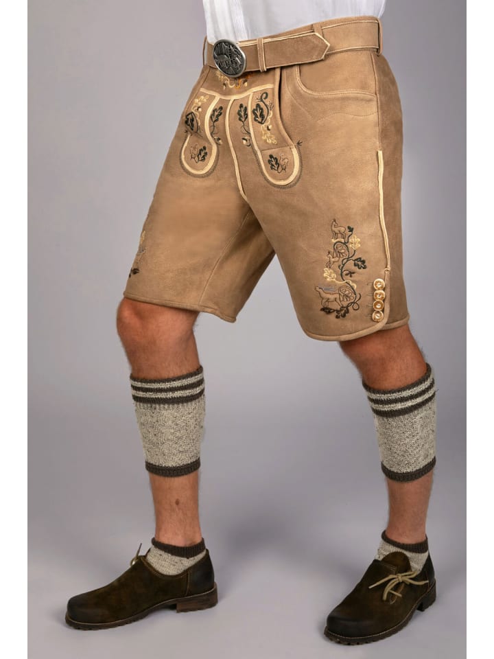 Edelnice Kurze Hirschlederhose Moritz in braun günstig kaufen