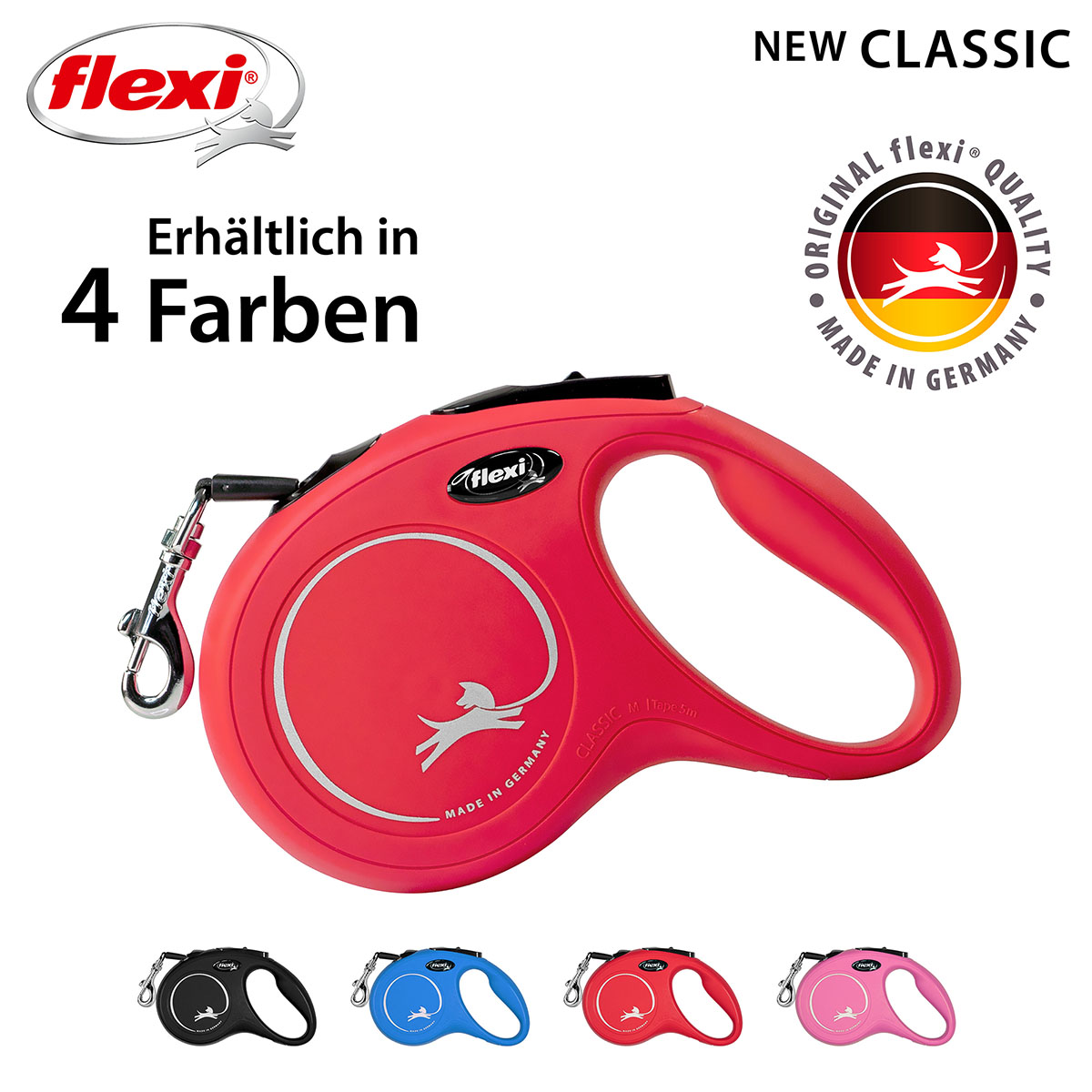 flexi New Classic Gurtleine rot günstig kaufen bei ZooRoyal