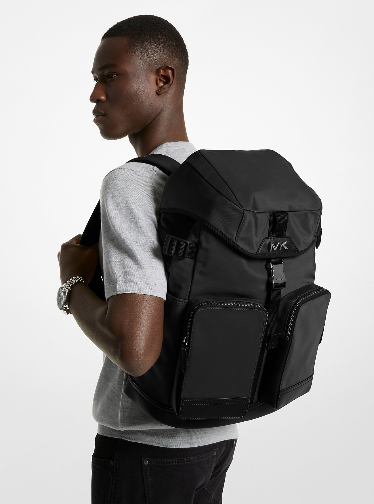 Brooklyn Resirkulert Nylon Cargo Ryggsekk - SVART