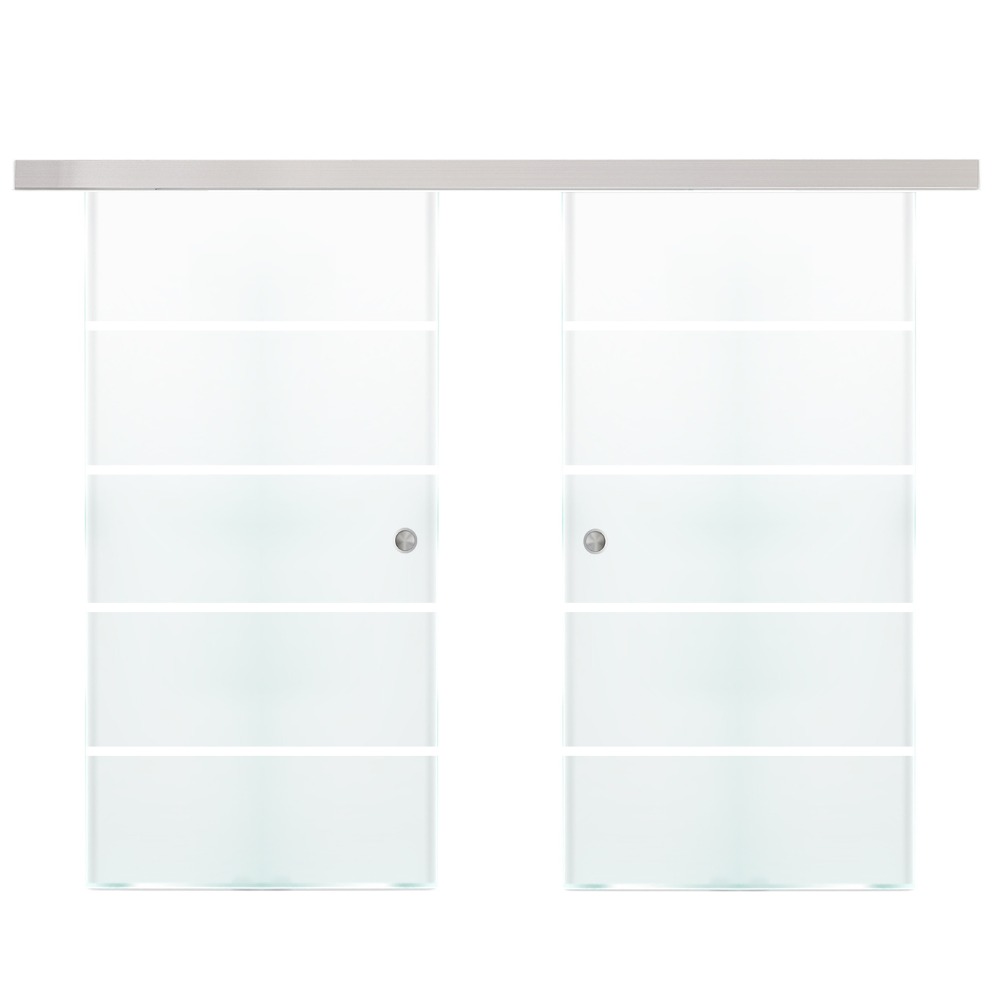Home Deluxe Doppelglasschiebetür SIRENA – 205 x 105 cm Milchglas