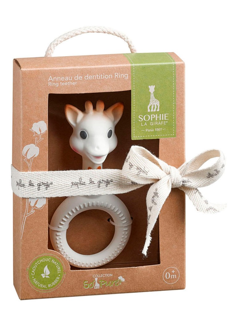 So'Pure Sophie Girafa Jucărie de Dentiție cu Inel, 14 cm