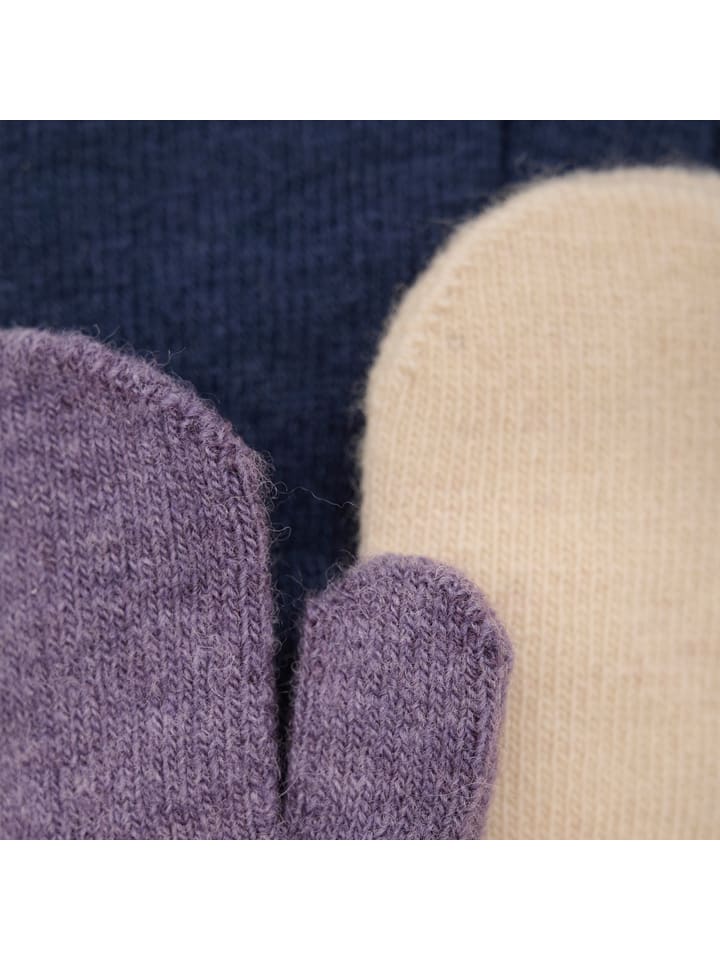 Minymo 3er-Set: Fäustlinge in Dunkelblau/ Lila/ Creme günstig kaufen