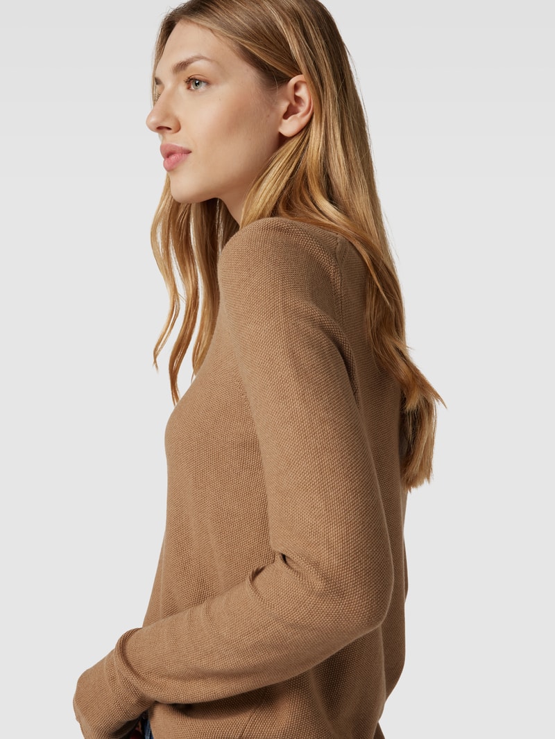 Strickpullover mit Strukturmuster in sand