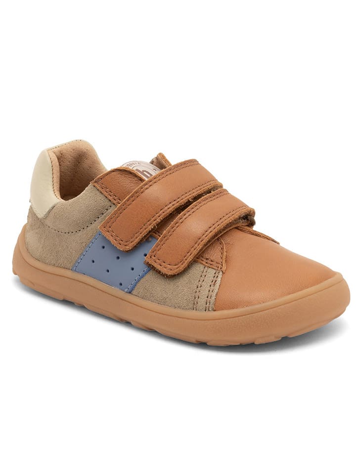 bisgaard Leder-Sneakers in Hellbraun/ Hellblau/ Khaki günstig kaufen
