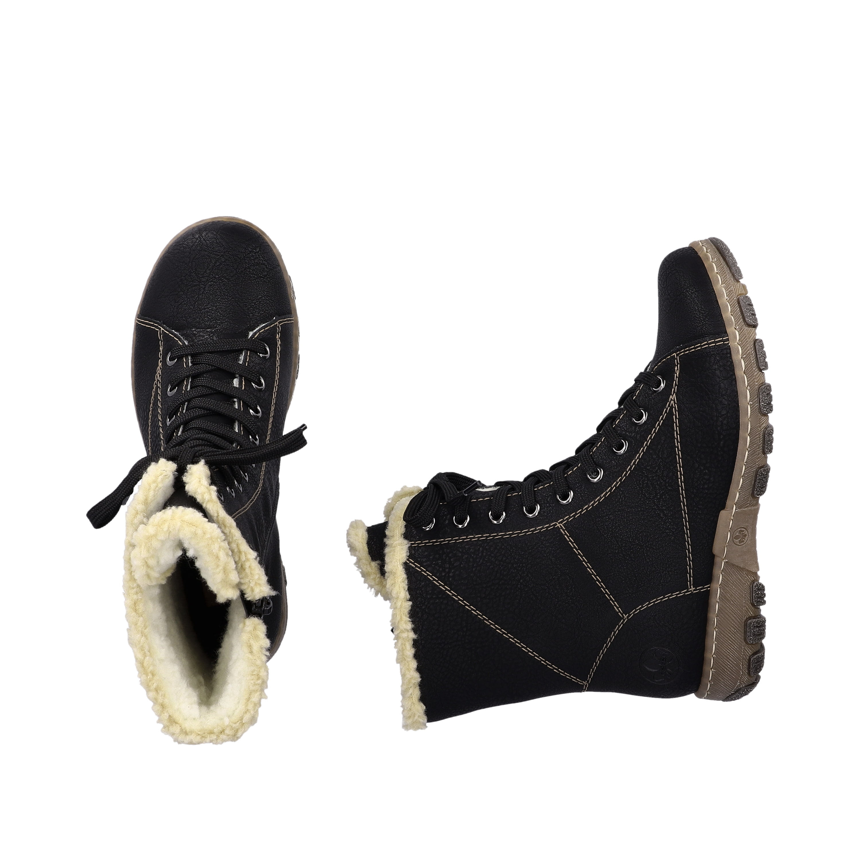 Rieker Damen Schnürstiefel tiefschwarz