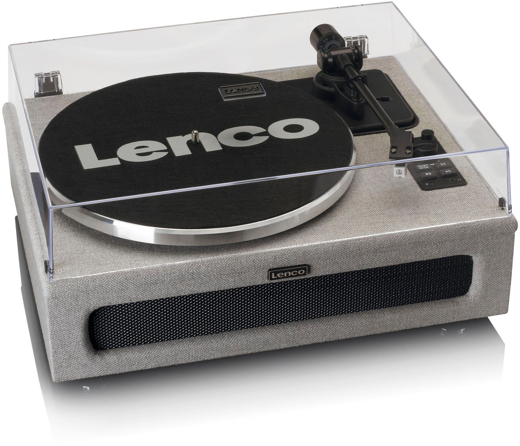 Lenco LS-440 Plattenspieler (Riemenantrieb, Bluetooth, mit 4 eingebauten Lautsprechern)