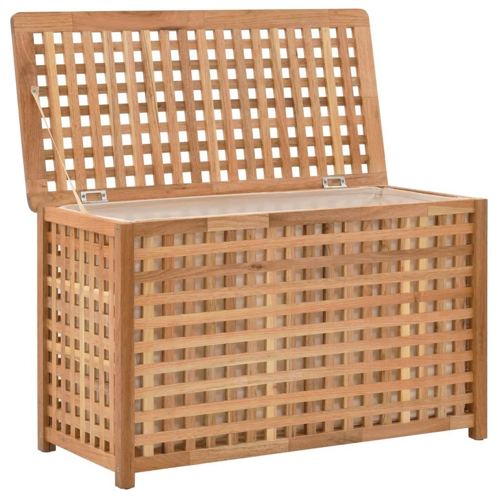 vidaXL Wäschekorb Wäschetruhe 77,5×37,5×46,5 cm Walnuss Massivholz (1 St)