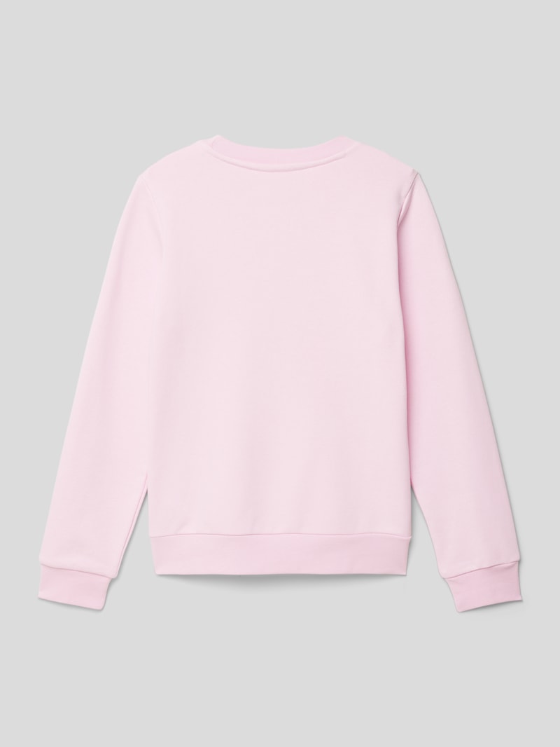 Sweatshirt mit Label-Print in hellrosa