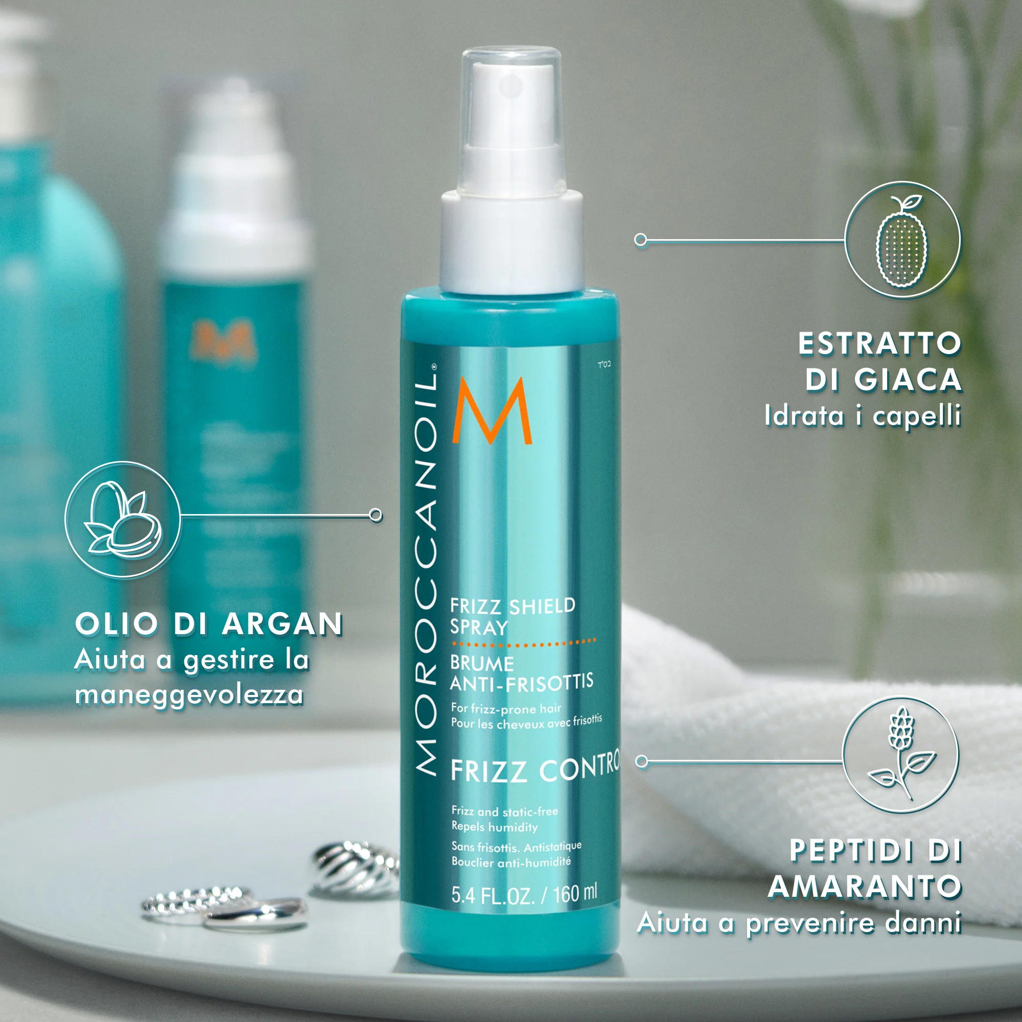 Frizz Control Frizz Shield Spray – Hitzeschutzspray, Haarstyling- und Finish-Spray
