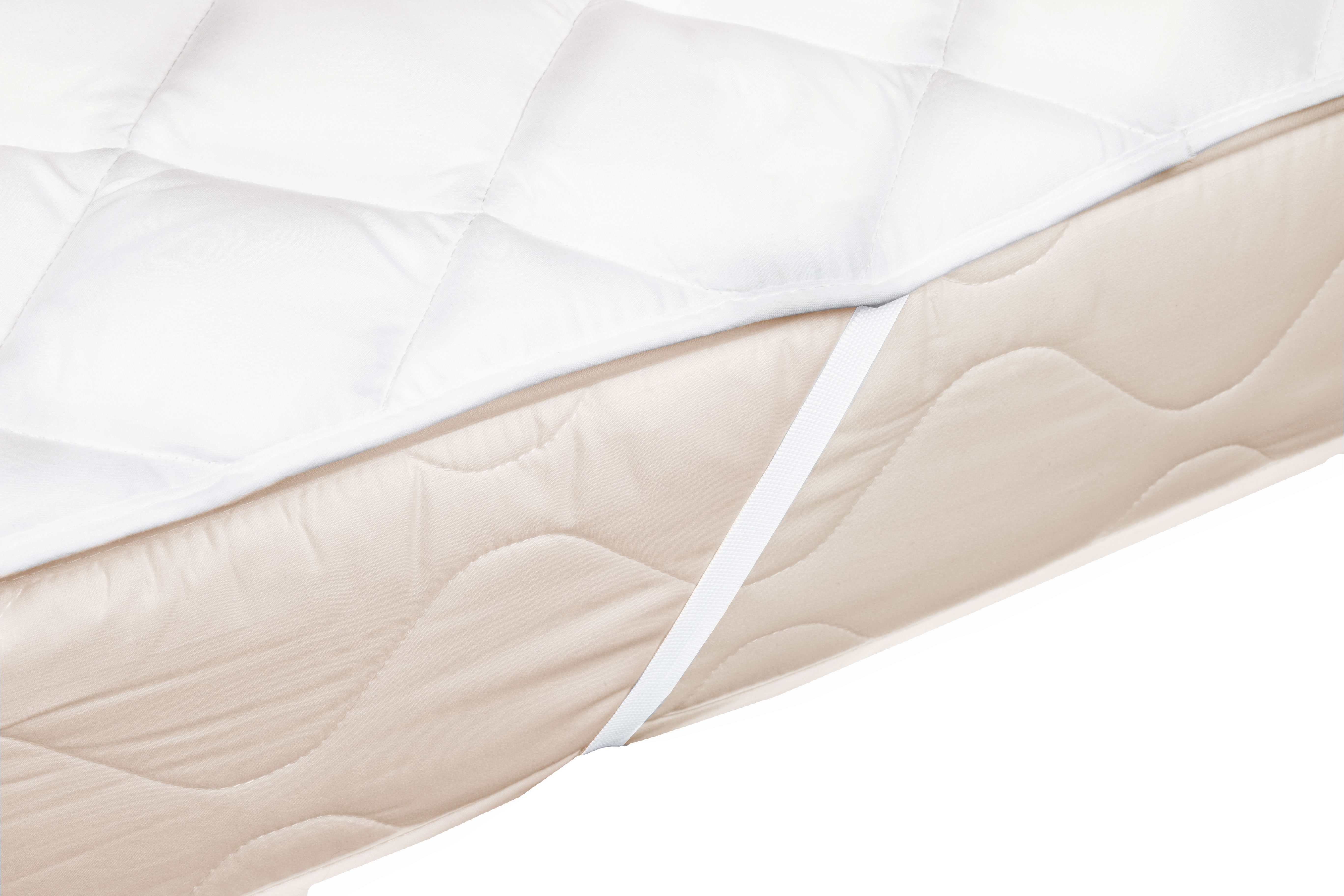 Matratzenauflage ZOLLNER, mit 4 Eckgummis, 100 x 200 cm, 100% Polyester, vom Hotelwäschespezialisten