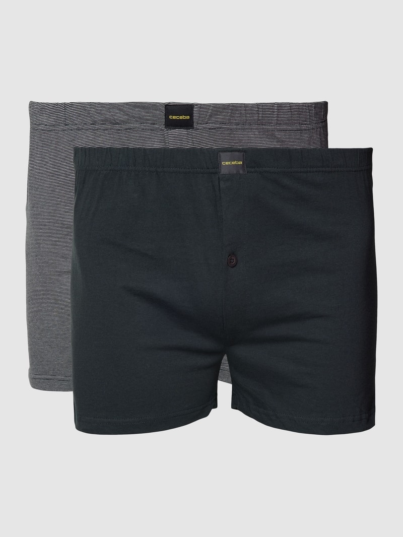 PLUS SIZE Boxershorts mit Label-Detail im 2er-Pack in schwarz
