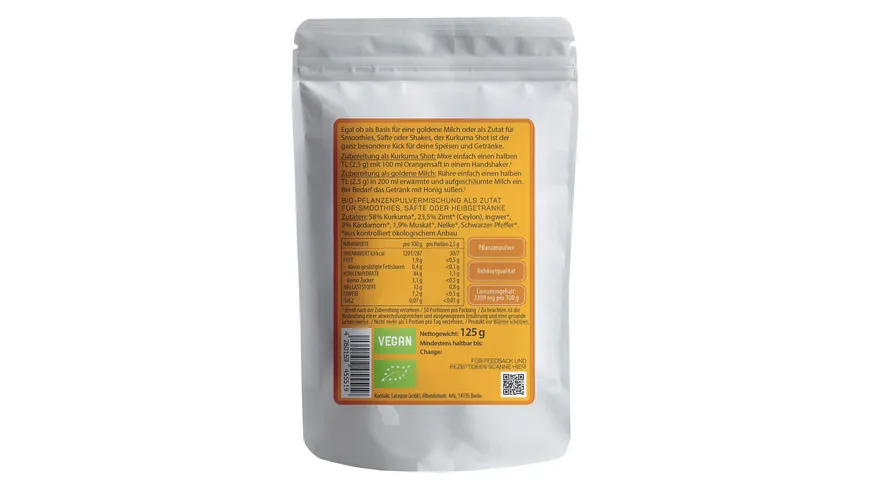 LEBEPUR Bio Kurkuma Shot 125 g