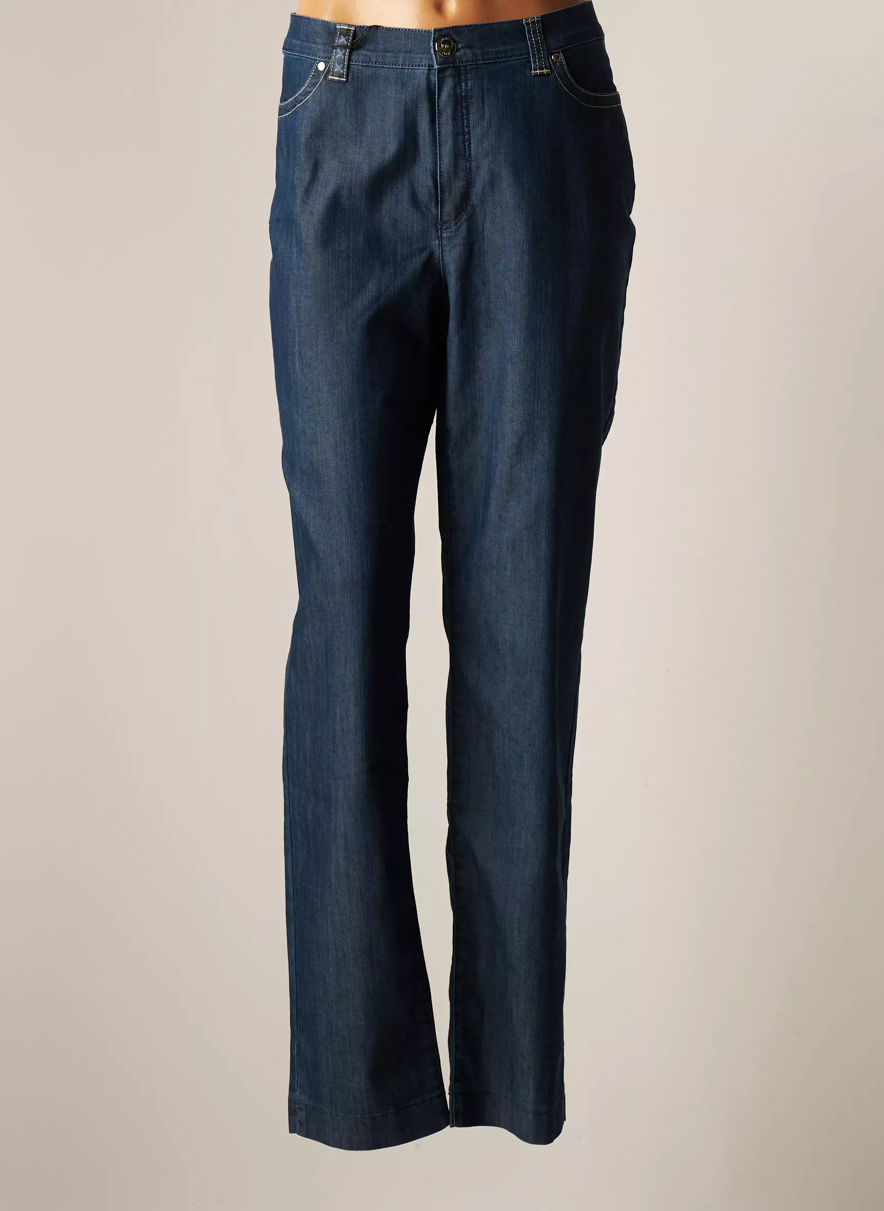 Dismero Jeans Coupe Droite Femme couleur bleu