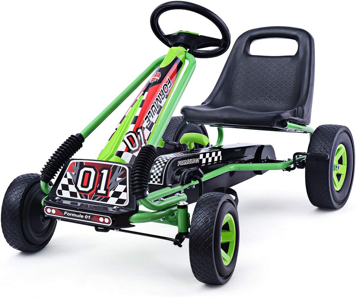 Costway Gokart mit Handbremse und verstellbarem Sitz
