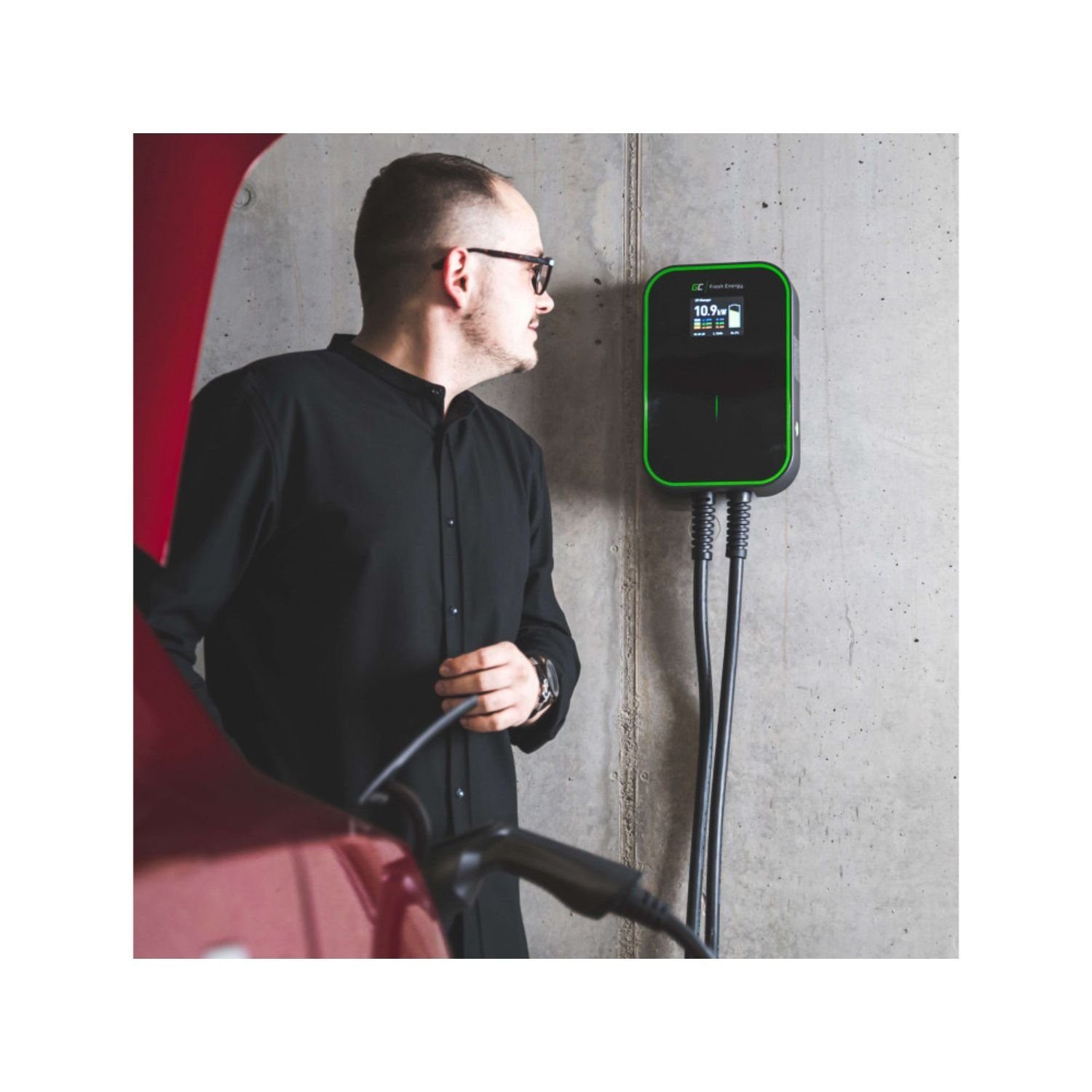 Green Cell Elektroauto-Ladestation Wallbox GC EV14 PowerBox 22-kW Typ-2 Elektroauto Plug-In-Hybrid, Ladegerät für EV Tesla, Leaf und mehr