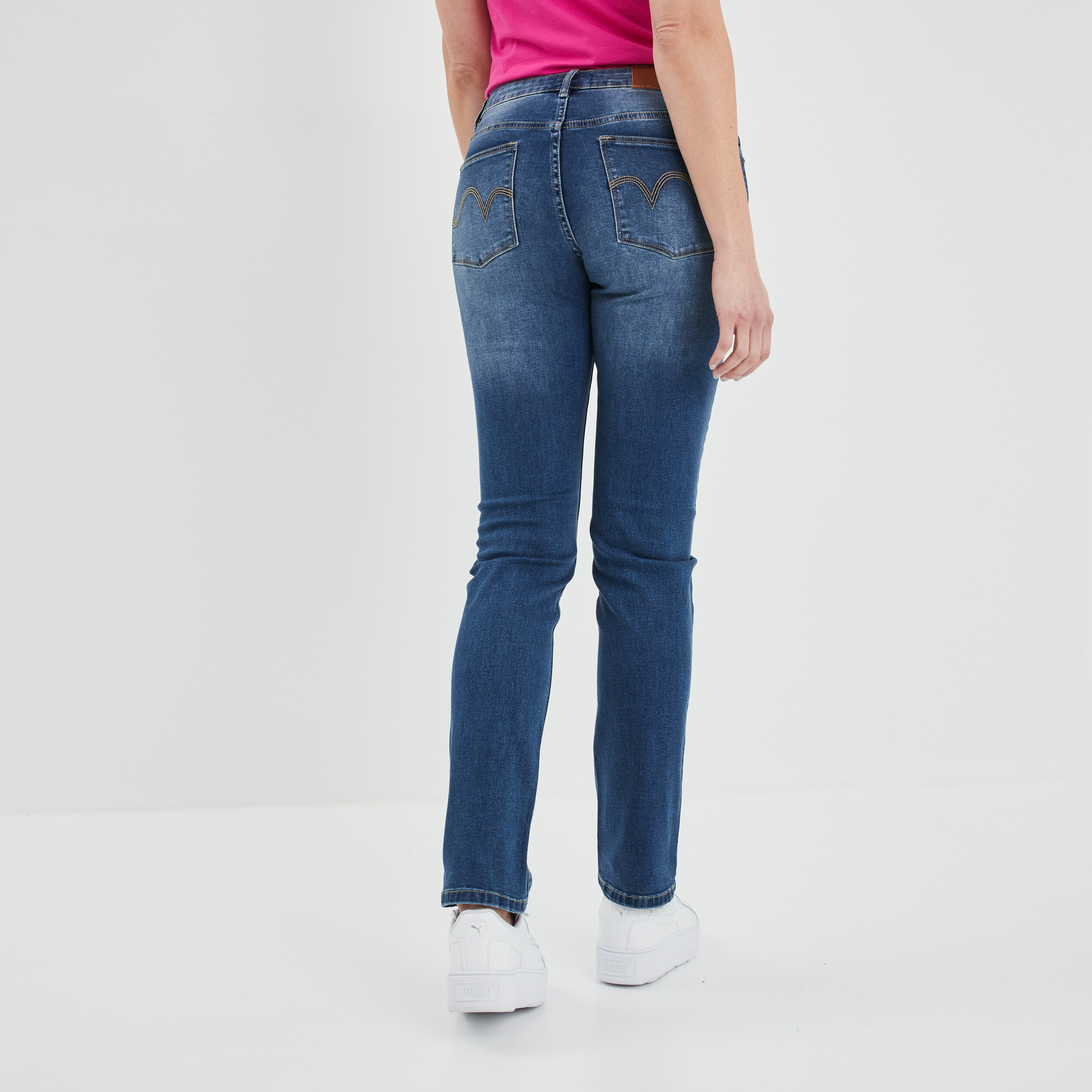 Jeans straight taille normale denim stone femme | La Halle