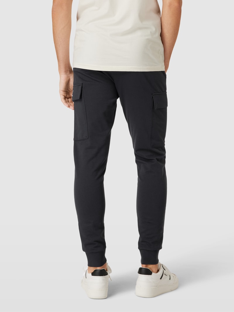 Sweatpants mit Label-Print in marineblau