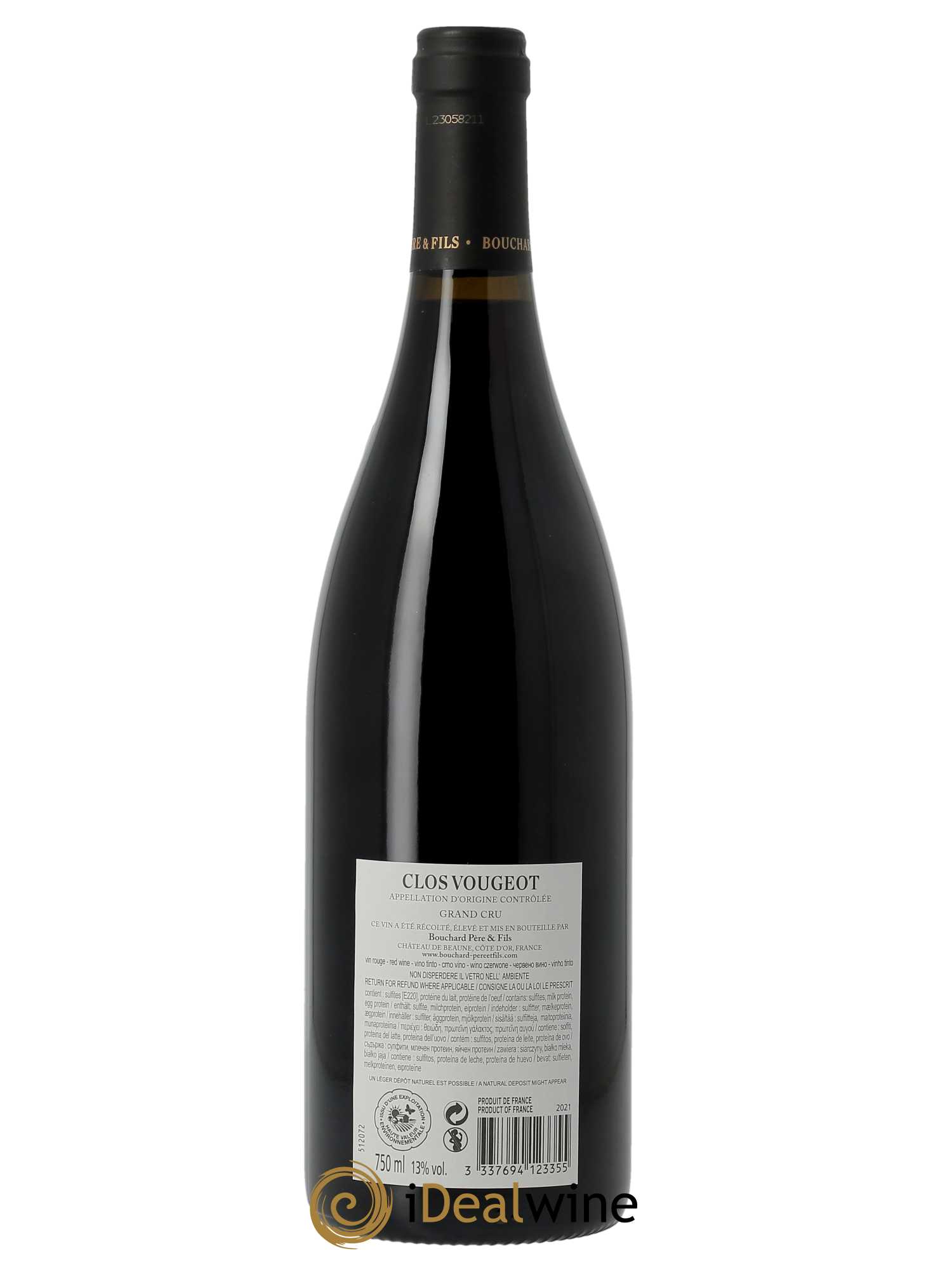 Clos de Vougeot Grand Cru Bouchard Père & Fils (CBO à partir de 6 BTS) 2021 - Lot de 1 Bouteille