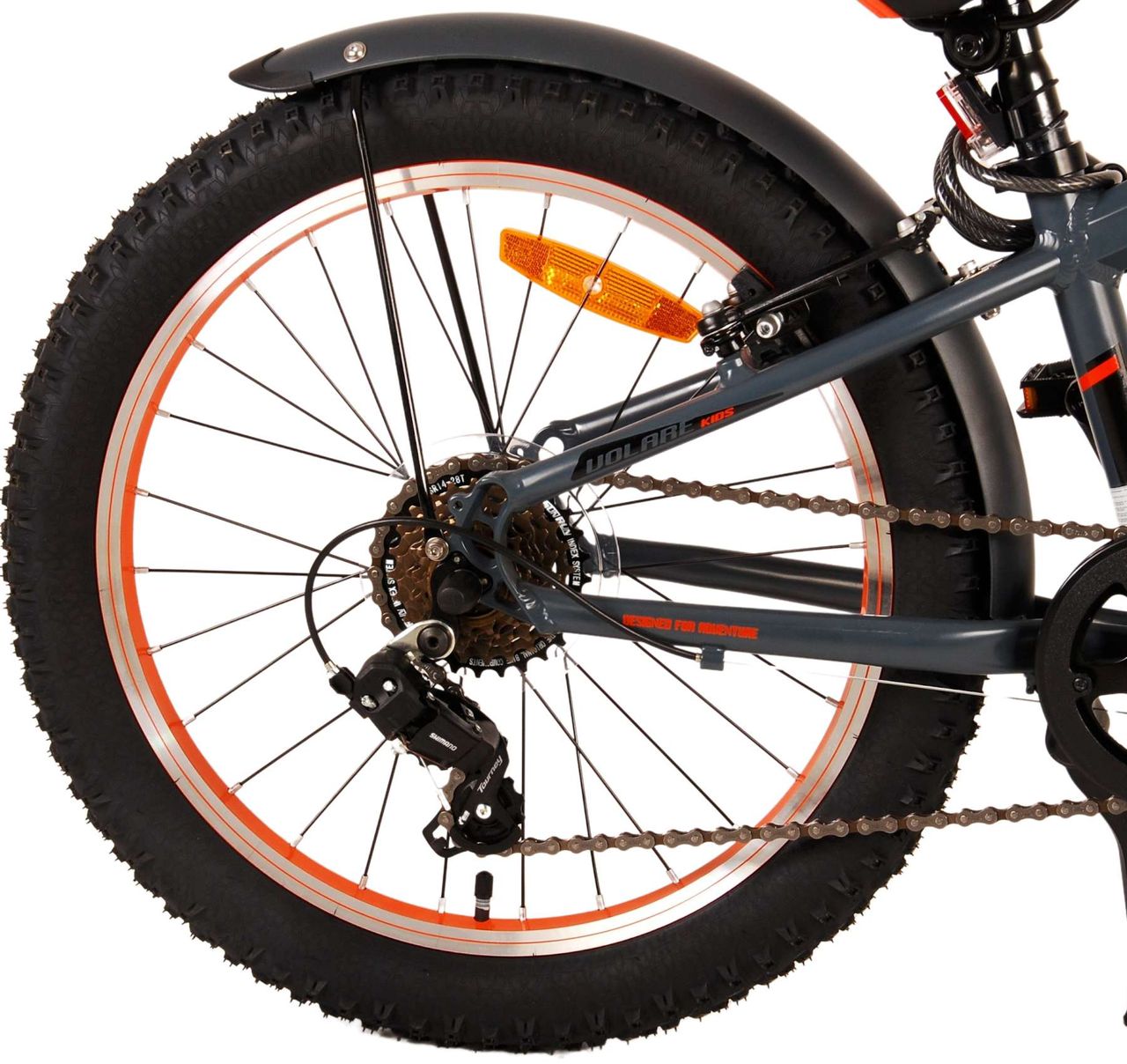 Volare Rocky Kinderfahrrad - 20 Zoll - Grau Orange - 6 speed - Prime Collection