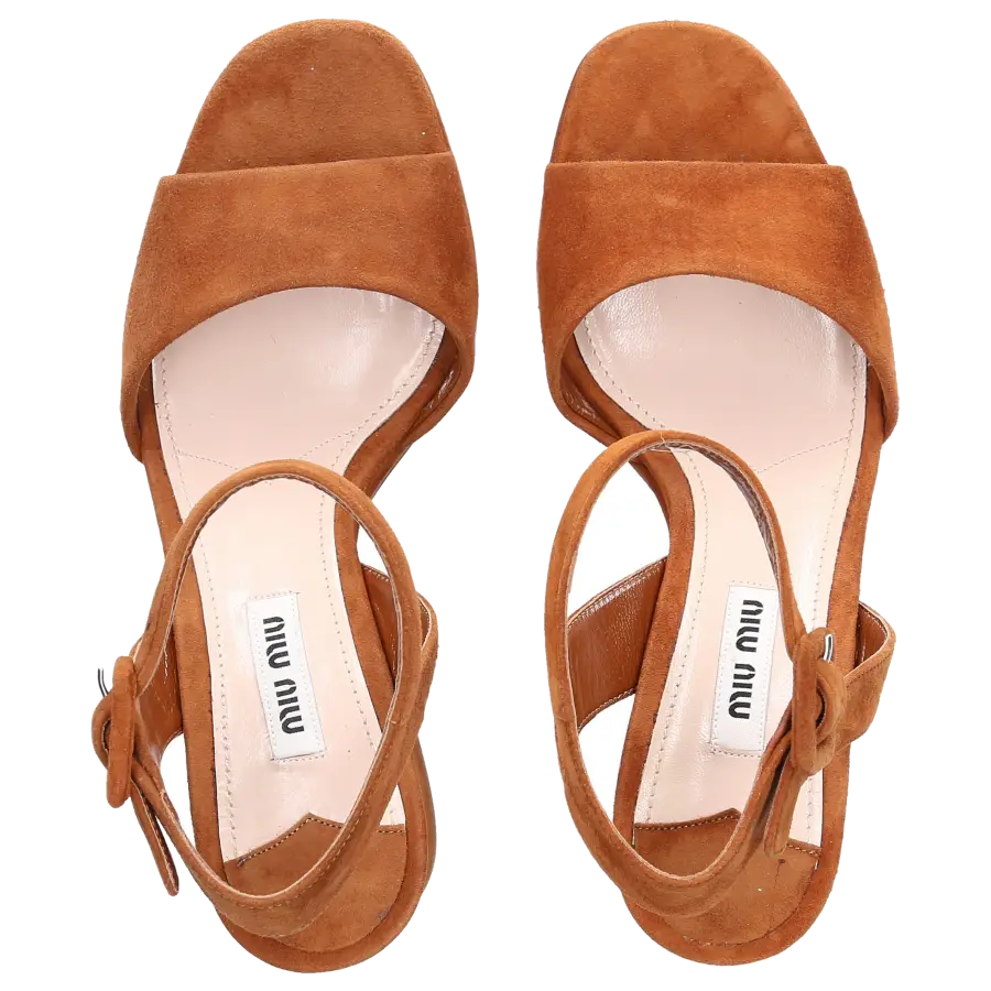 Miu Miu - Plateausandalen Veloursleder braun - braun