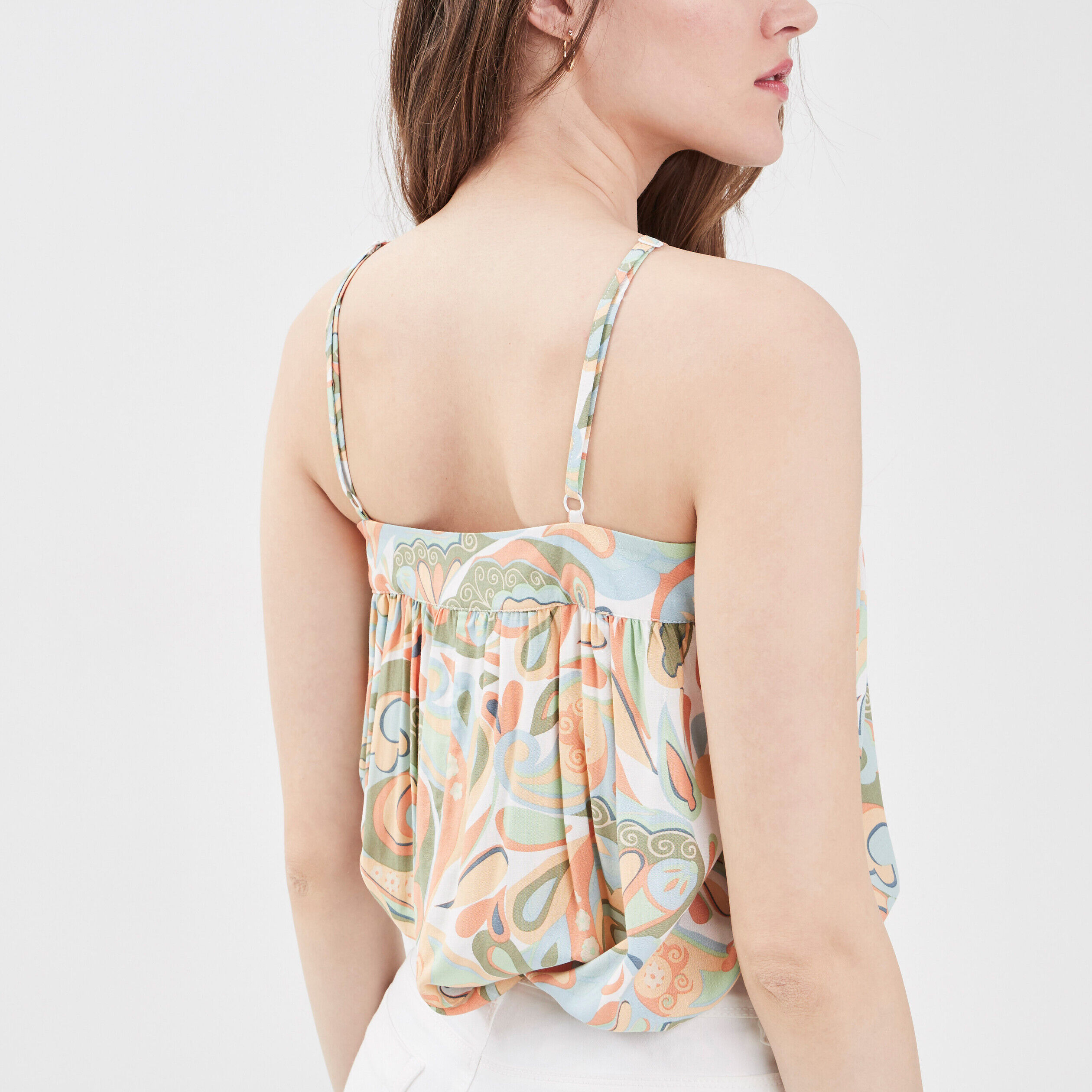 Blouse bretelles fines blanc femme | Cache Cache