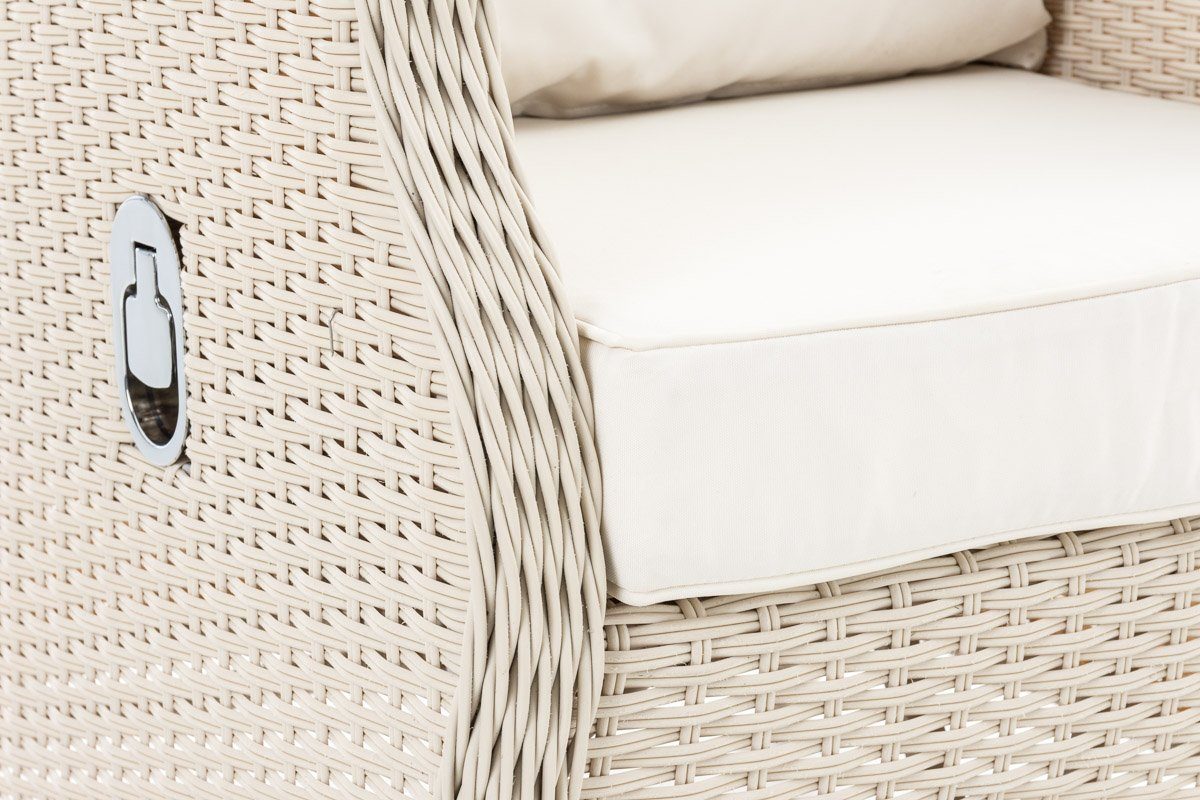 CLP Gartensessel Breno, Polyrattan, verstellbar, Fußhocker, Outdoor