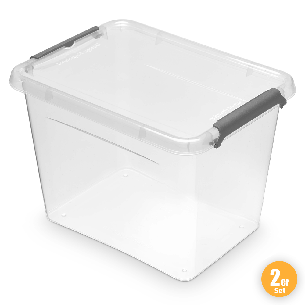 Toptex Ordnung Clipboxen, je ca. 19,5 x 15 x 13,5 cm - 2er-Set