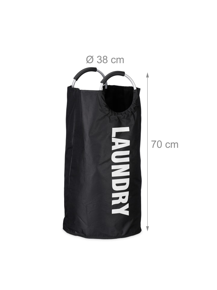 relaxdays Wäschekorb in Schwarz - (H)70 x Ø 38 cm günstig kaufen onesize