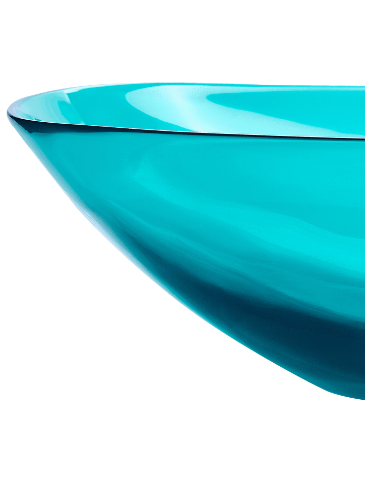 Beliani Waschbecken MOENGO in Transparent/Blau - (W) 54 x (H) 15 x (L) 36 cm günstig kaufen onesize