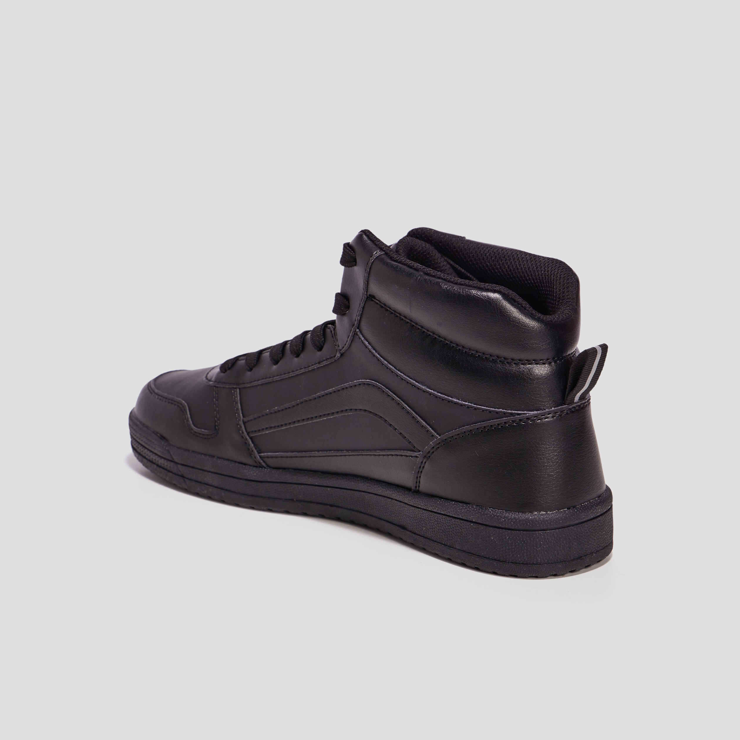 Baskets montantes à lacets noir homme | La Halle