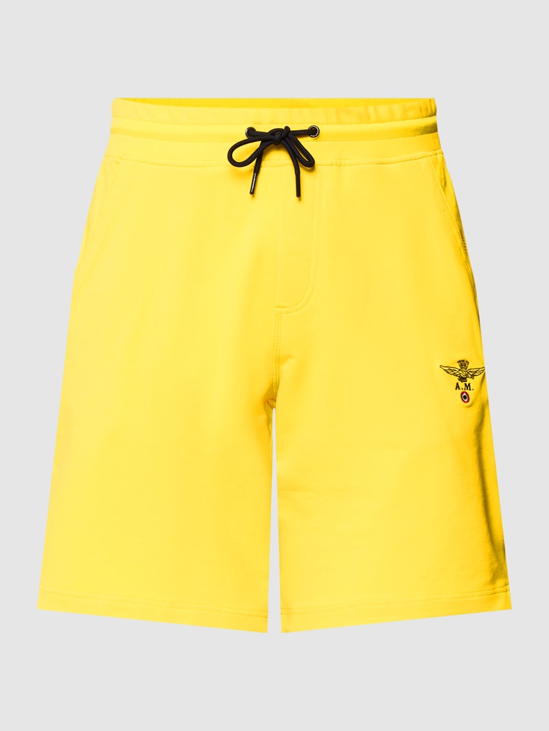 Sweatshorts mit Tunnelzug in gelb