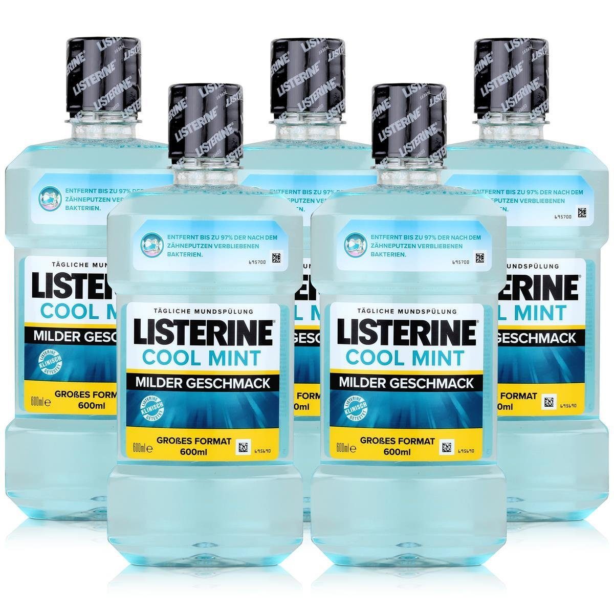 Listerine Mundspülung, Listerine Cool Mint Mild 600ml - Für Kinder ab sechs Jahren geeignet
