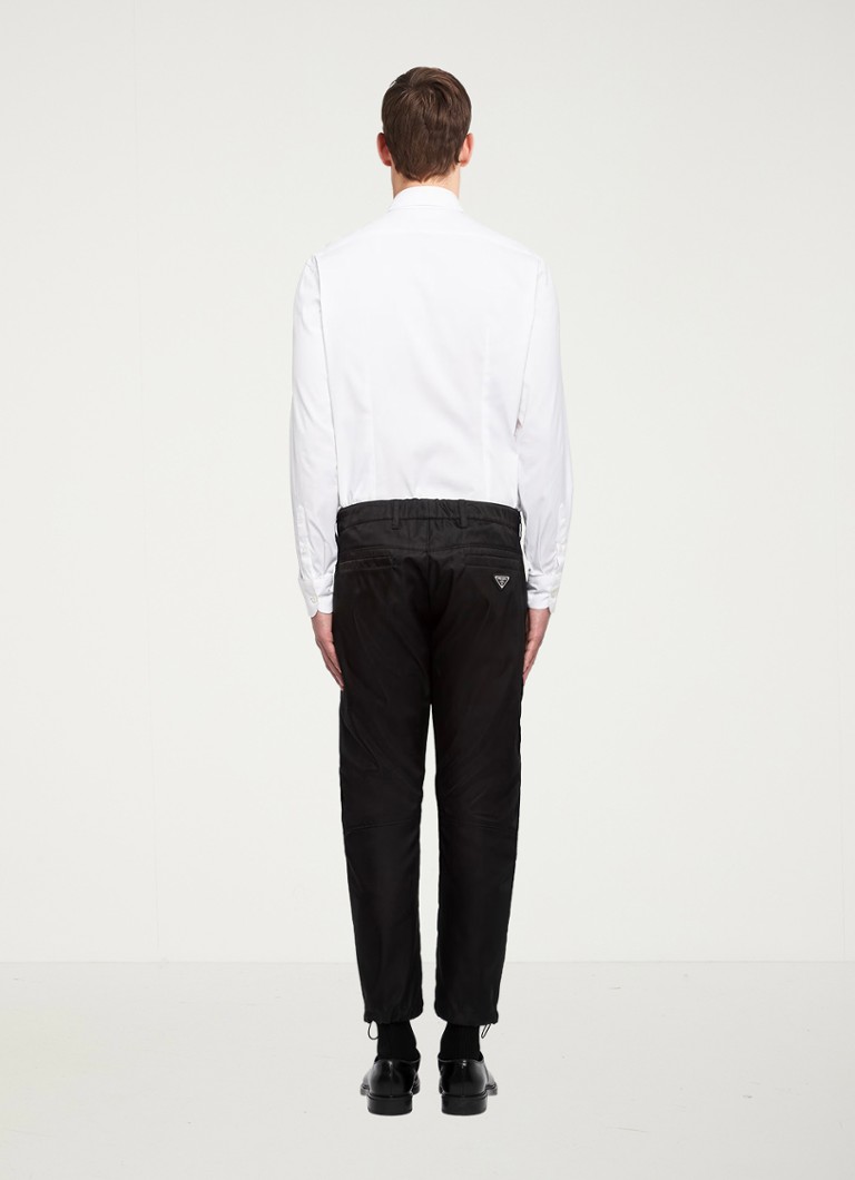 Nohavice slim fit z renylonu Prada s bočnými vreckami