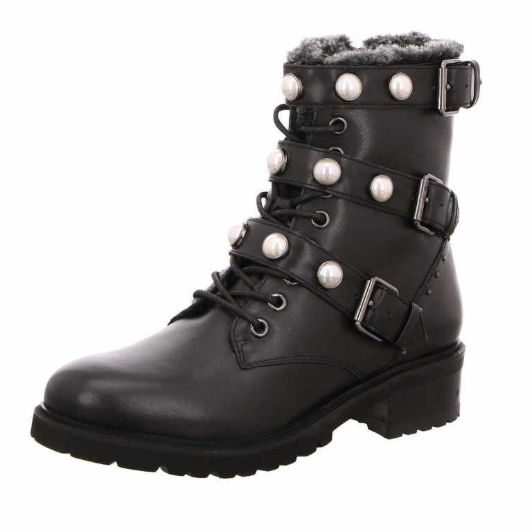 SPM Stiefeletten schwarz Pearlfur Ankle Boot