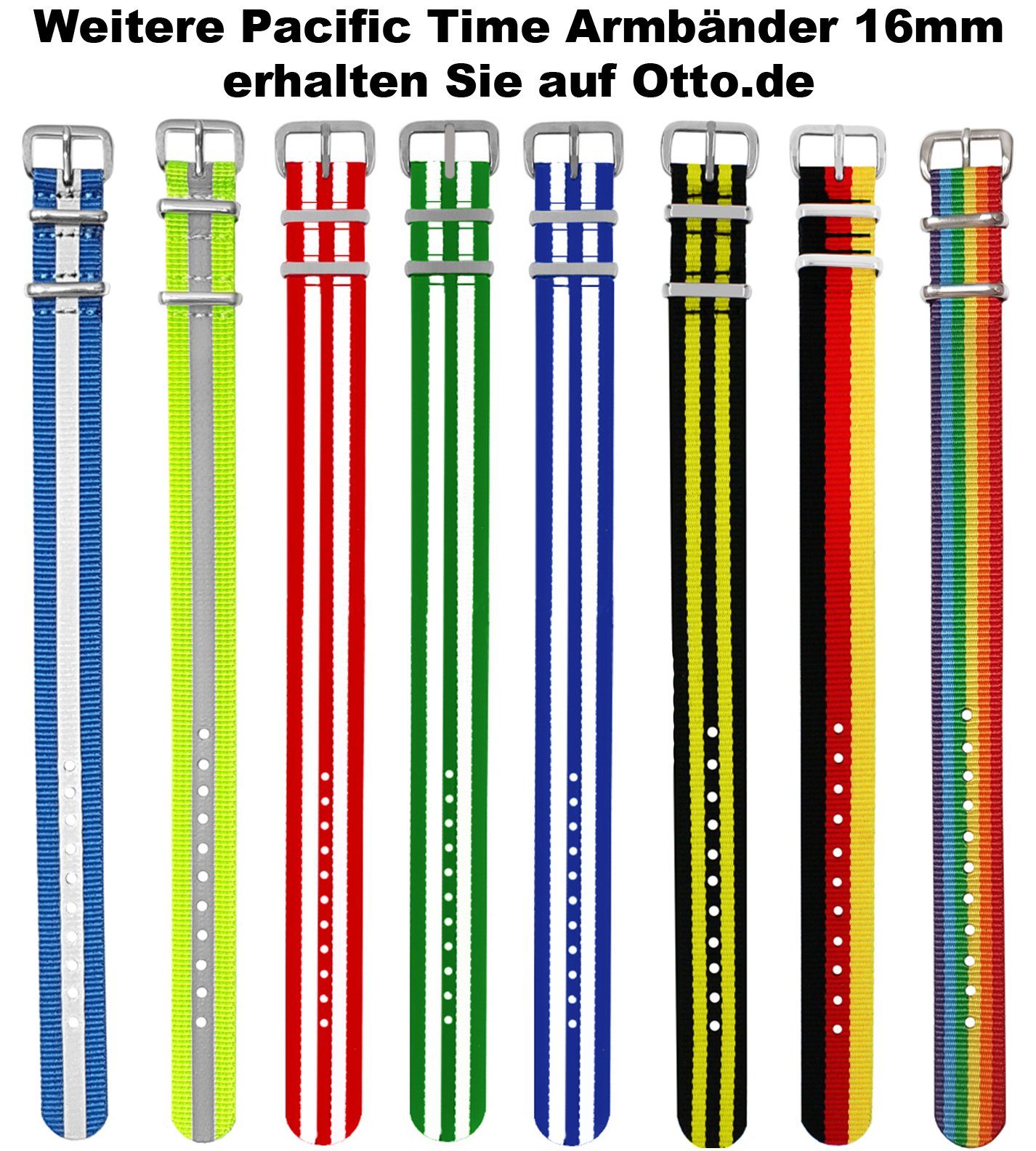 Pacific Time Quarzuhr Kinder Armbanduhr First Lernuhr Wechselarmband, Mix und Match Design - Gratis Versand