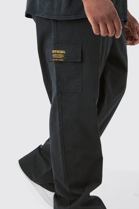 Plus lockere Twill Cargo-Hose mit elastischem Bund