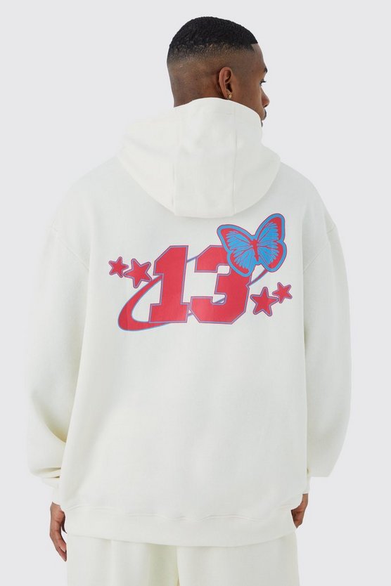 Oversize Hoodie mit Schmetterlings-Print