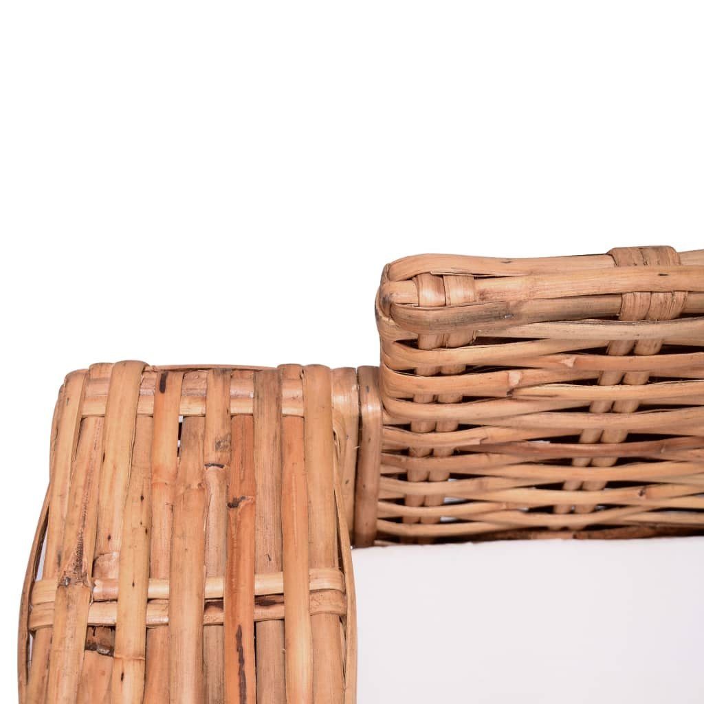 vidaXL Loungesofa 3-Sitzer Gartensofa Natürliches Rattan