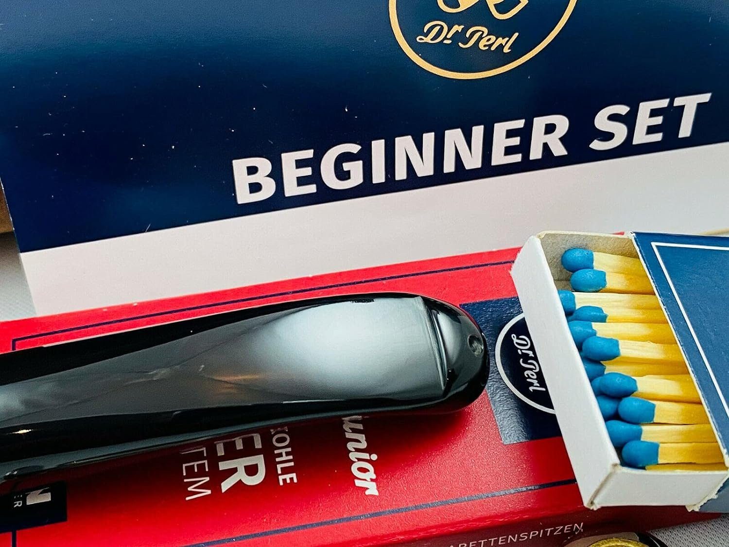 VAUEN Handpfeife VAUEN Tabakpfeife Starter Set mit viel Zubehör 9042 dunkel braun, inkl. Lederbeutel, praktischer Begleiter für unterwegs