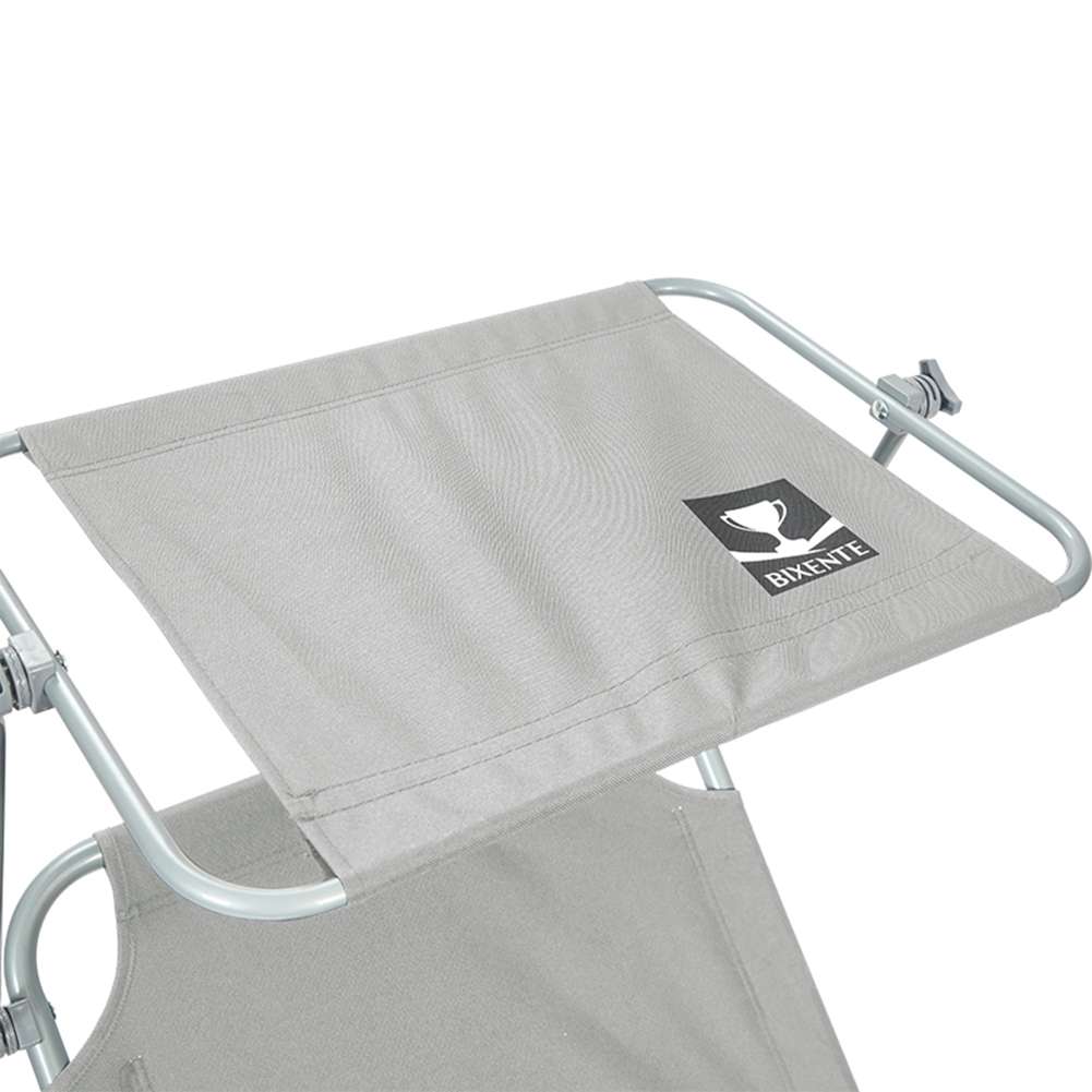 BIXENTE klappbare Gartenliege mit Sonnenschutz 188 cm 2er-Set grau