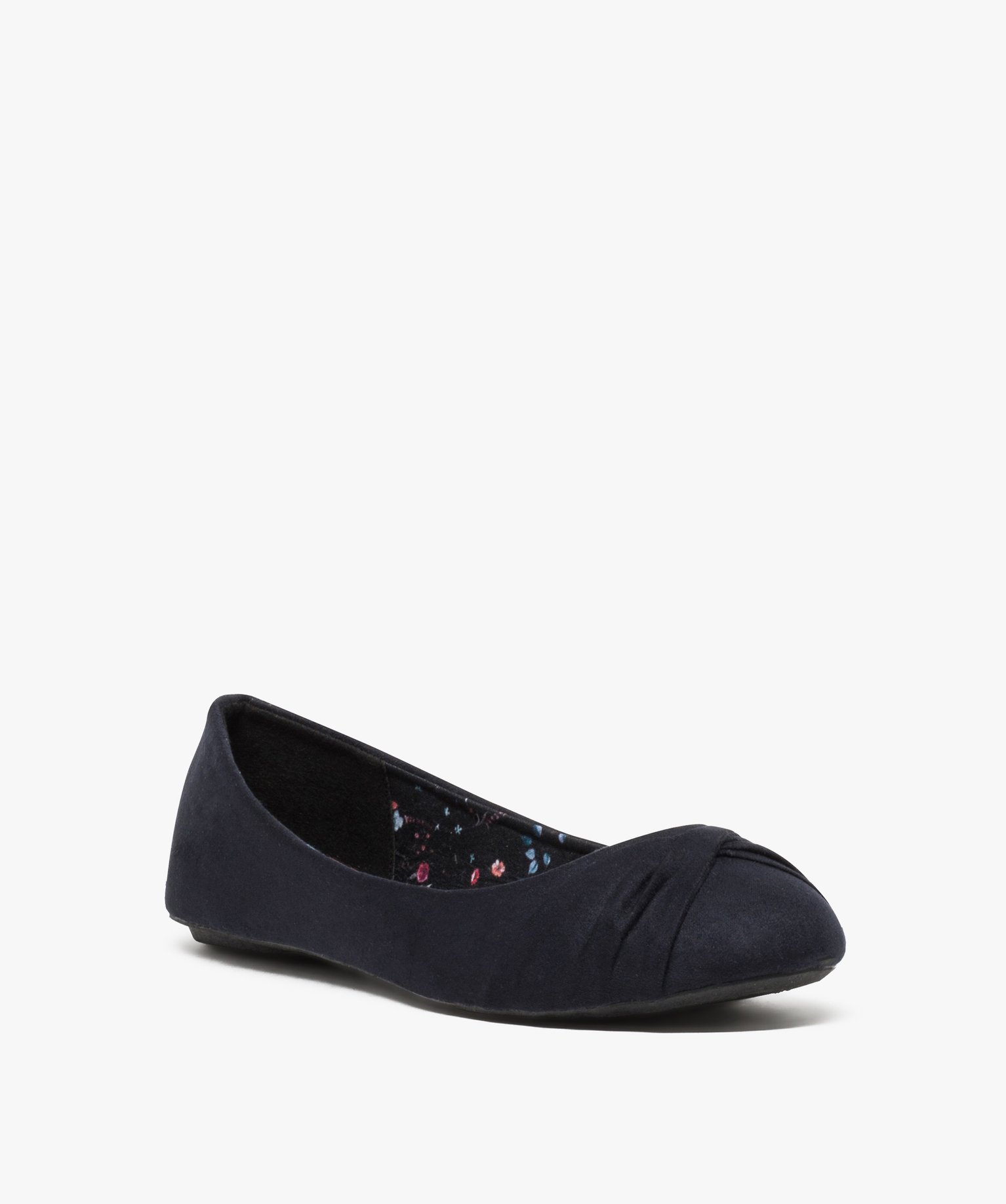 Ballerines femme unies avec bout drapé bleu fonce | GEMO
