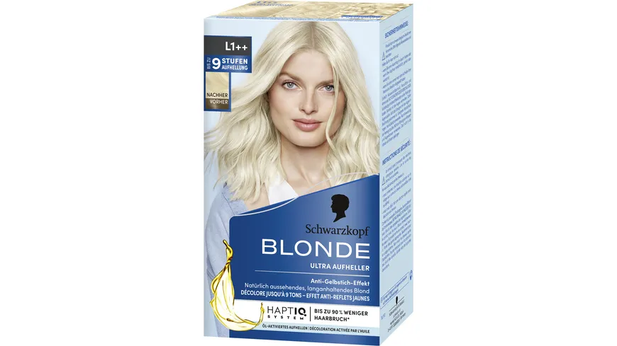 Schwarzkopf BLONDE Ultra Aufheller Anti-Gelbstich-Effekt L100 - eisblond