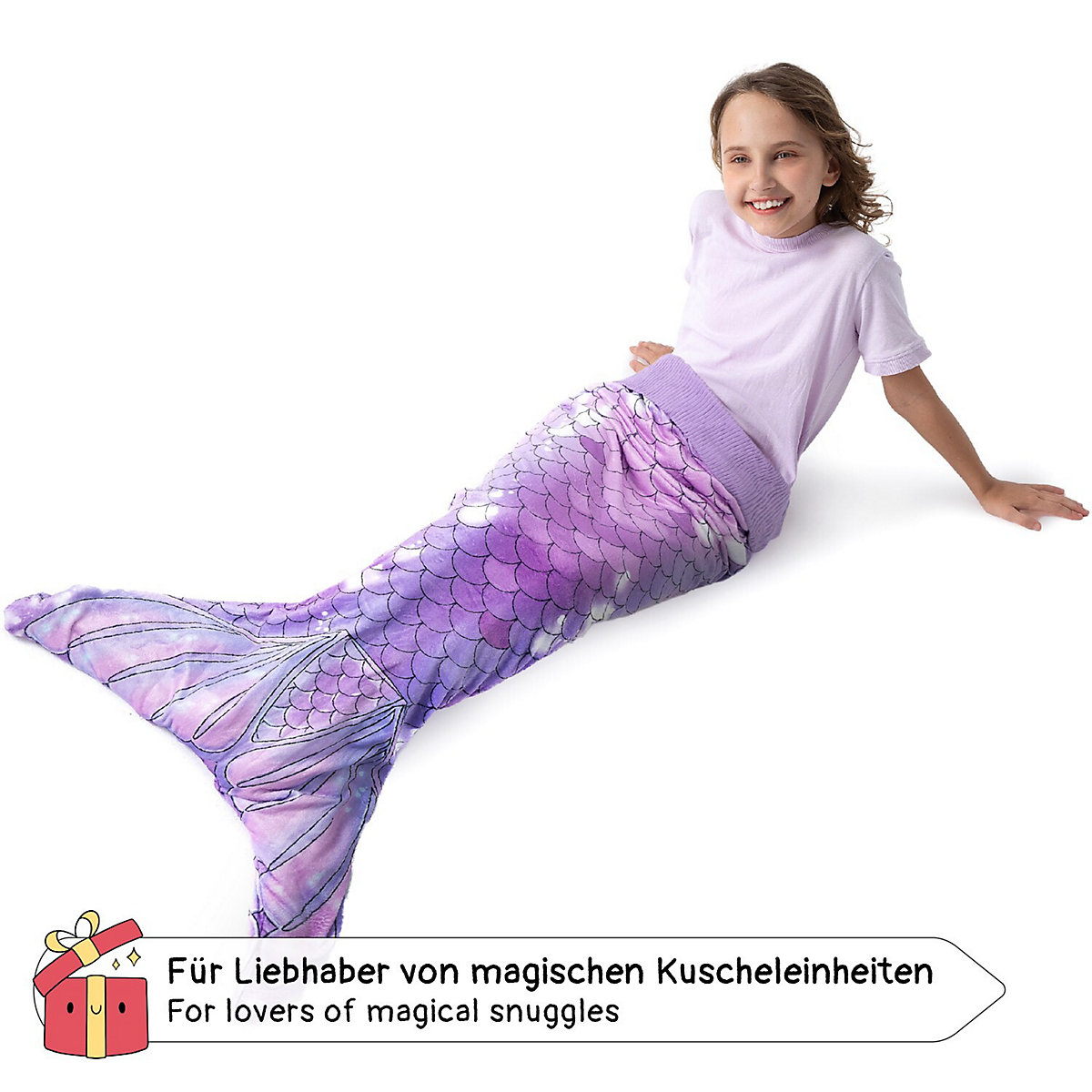 Meerjungfrau Aqua Kuschel-Decke, Couch-Decke, Schlafsack, lila